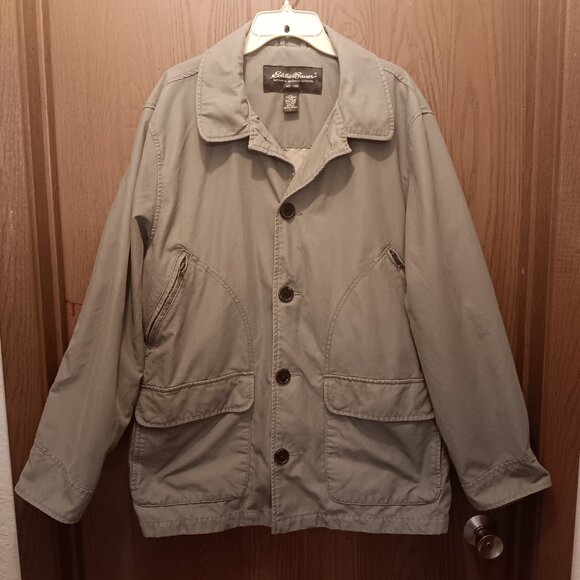Eddie Bauer Men's Olive Green Canvas Barn Coat Chore Field Jacket Size Large - Picture 2 of 11